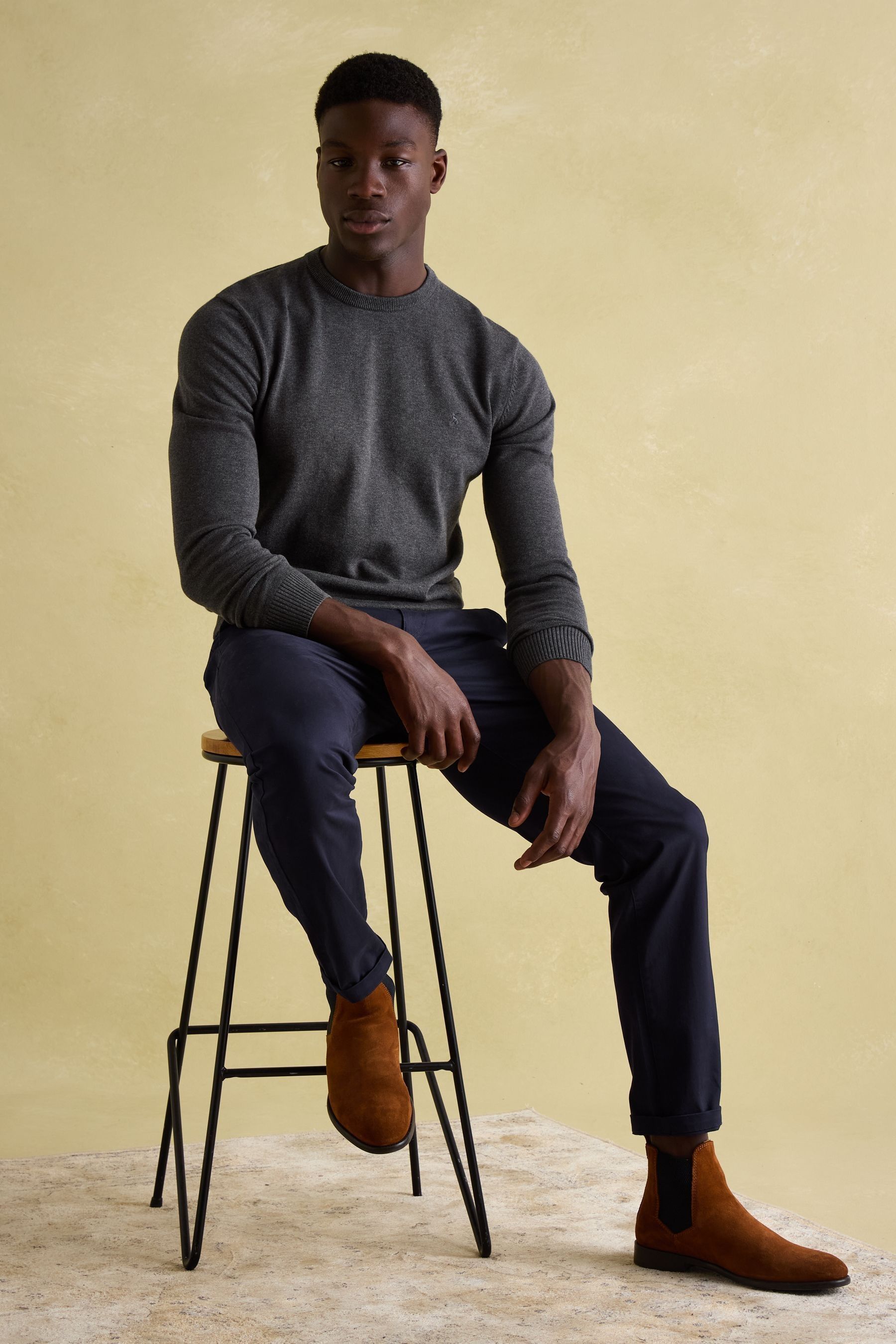 Buy Joules Jarvis Charcoal Grey Crew Neck Knitted Jumper from Next Luxembourg
