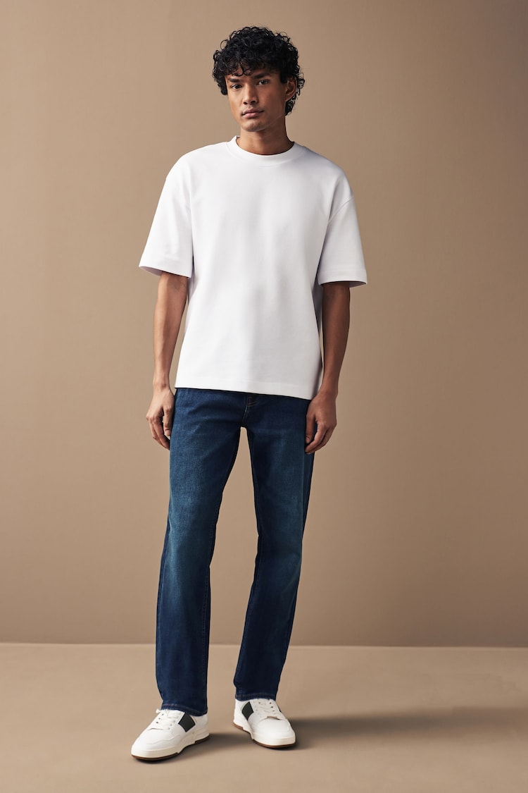 Blue Straight Fit Motion Flex Jeans - Image 2 of 10