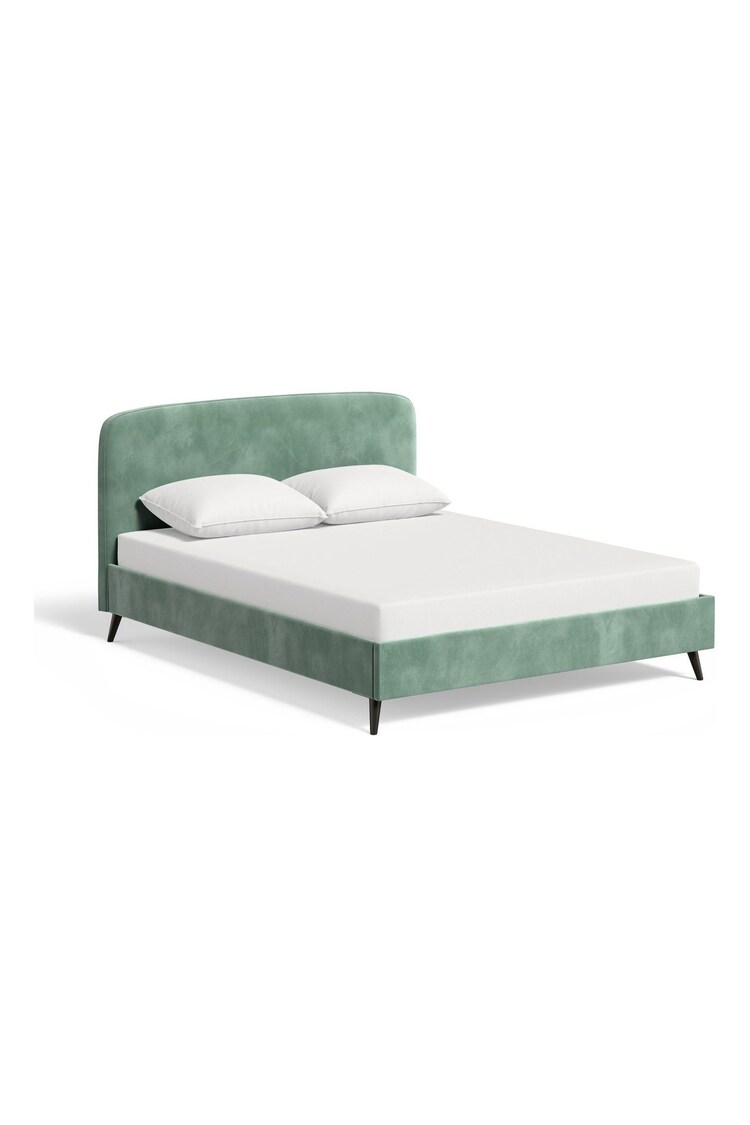 Green Mineral Soft Velvet Matson Upholstered Bed Bed Frame - Image 5 of 7