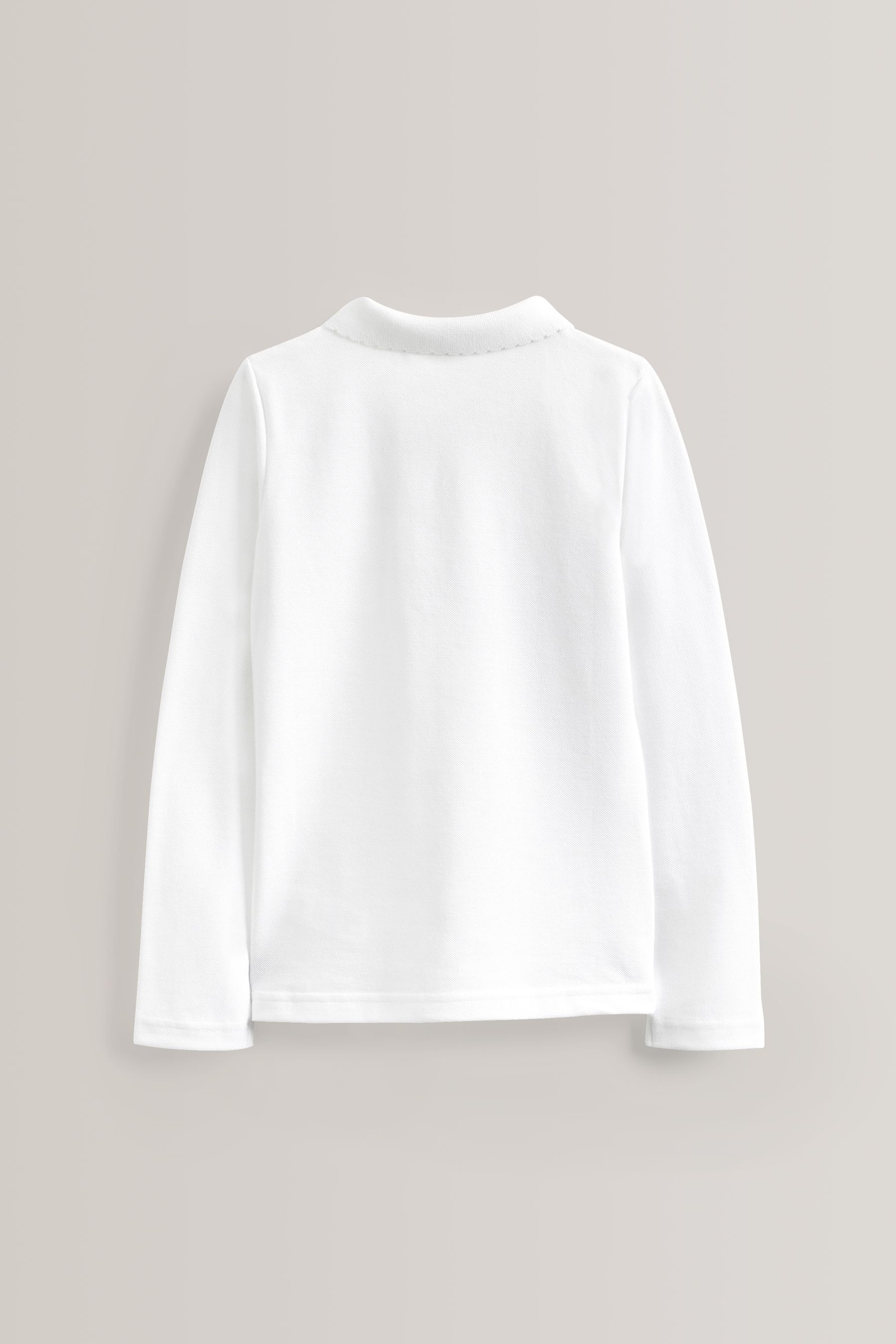 Children's white long sleeve school polo shirts discount
