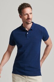 Superdry Dark Blue Vintage Destroy Polo Shirt - Image 1 of 6