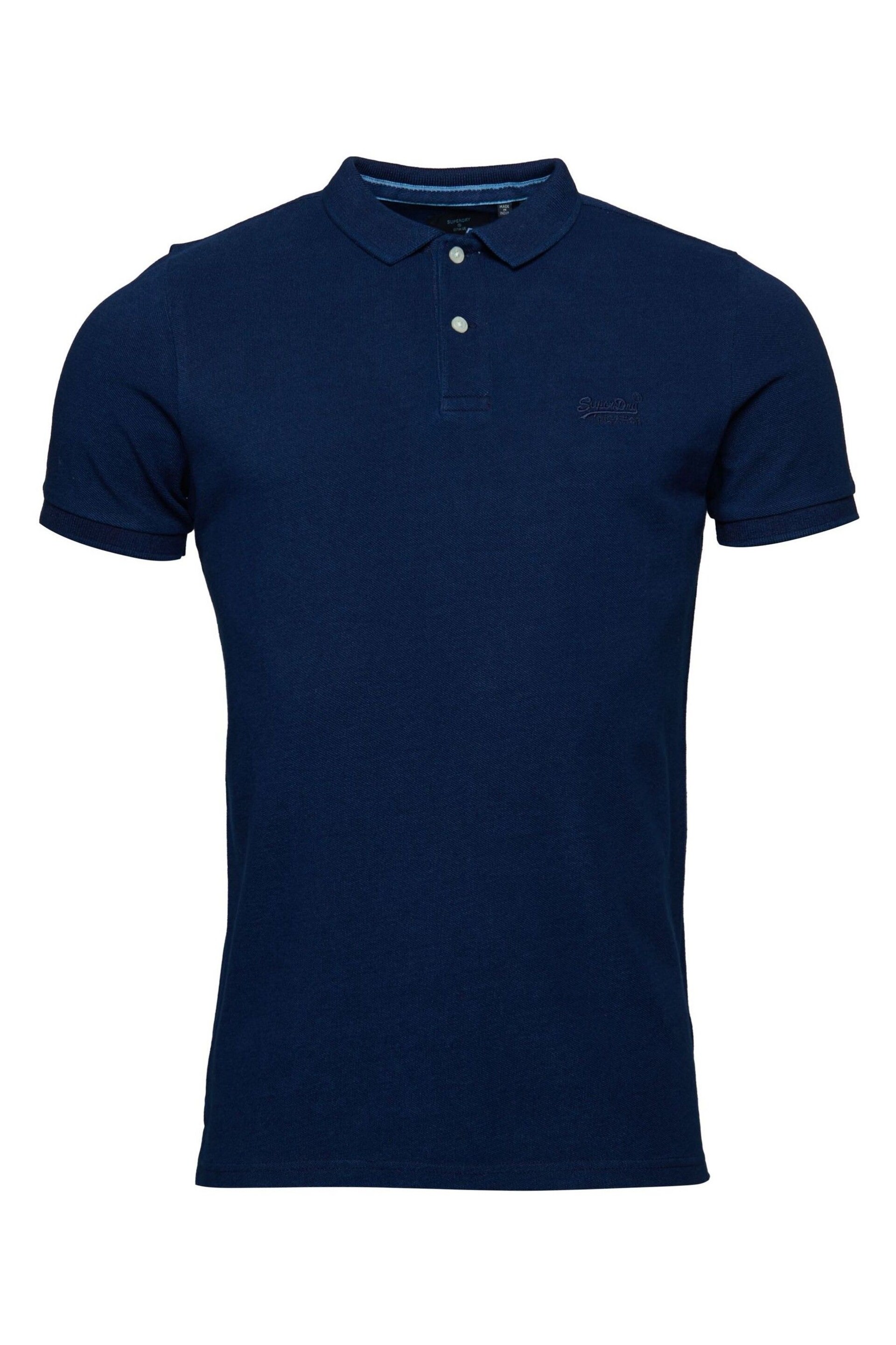 Superdry Dark Blue Vintage Destroy Polo Shirt - Image 4 of 6