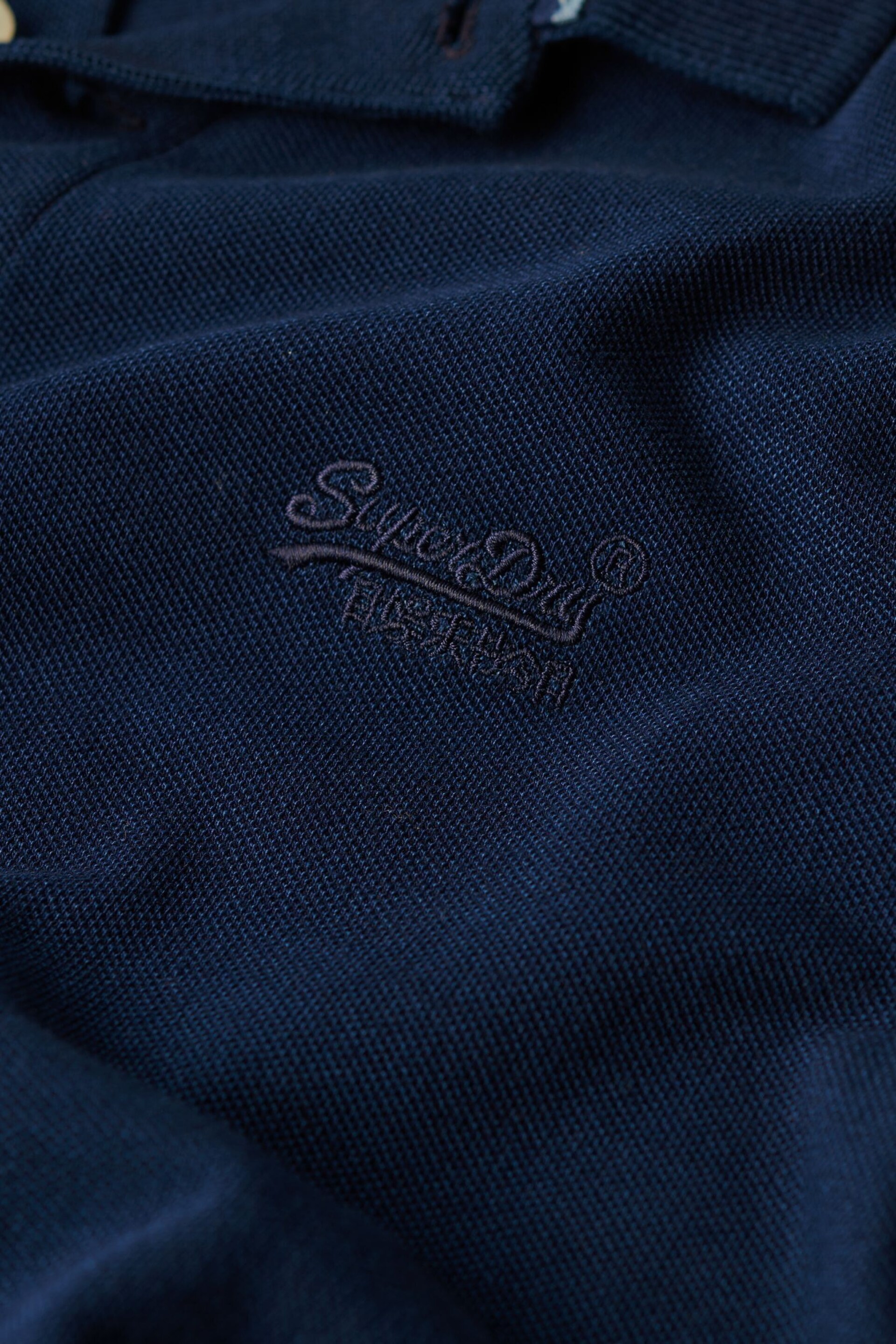 Superdry Dark Blue Vintage Destroy Polo Shirt - Image 7 of 7