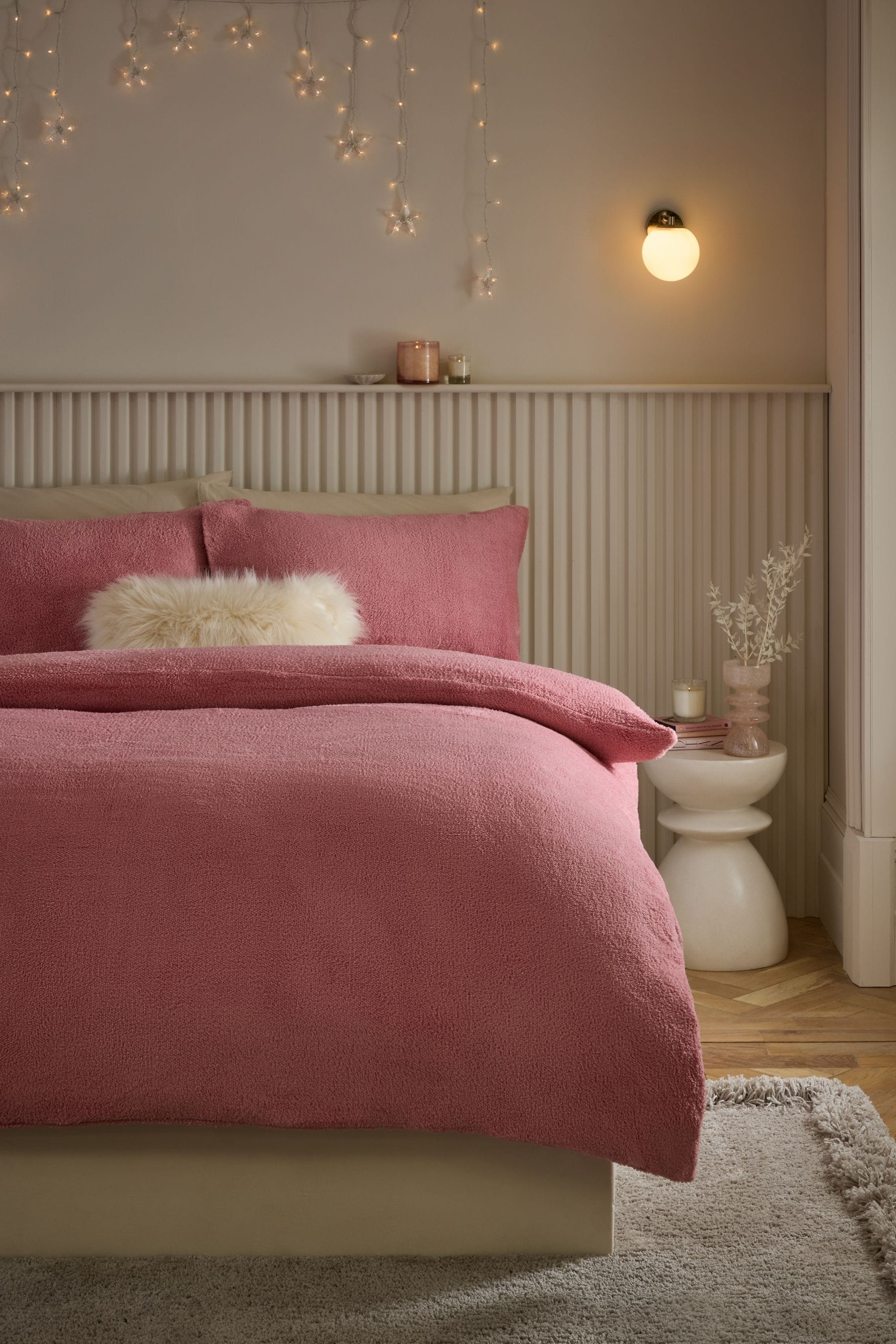 Buy Pink Soft Teddy Fleece Duvet Cover and Pillowcase Set from Next Luxembourg