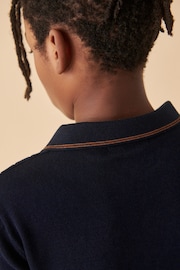 Navy Polo Short Sleeve Trophy Neck Jumper (3-16yrs) - Image 2 of 5