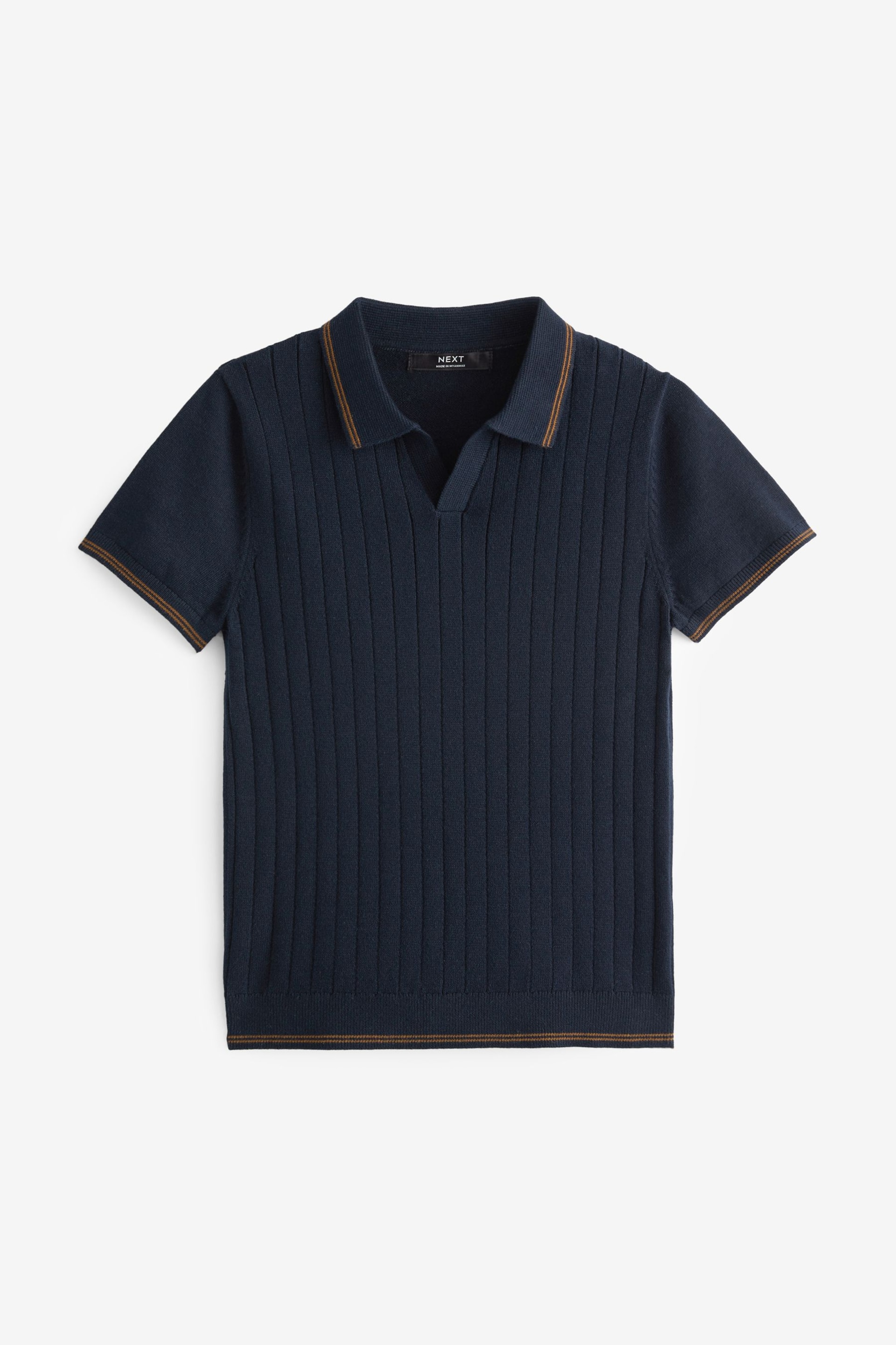 Navy Polo Short Sleeve Trophy Neck Jumper (3-16yrs) - Image 3 of 5