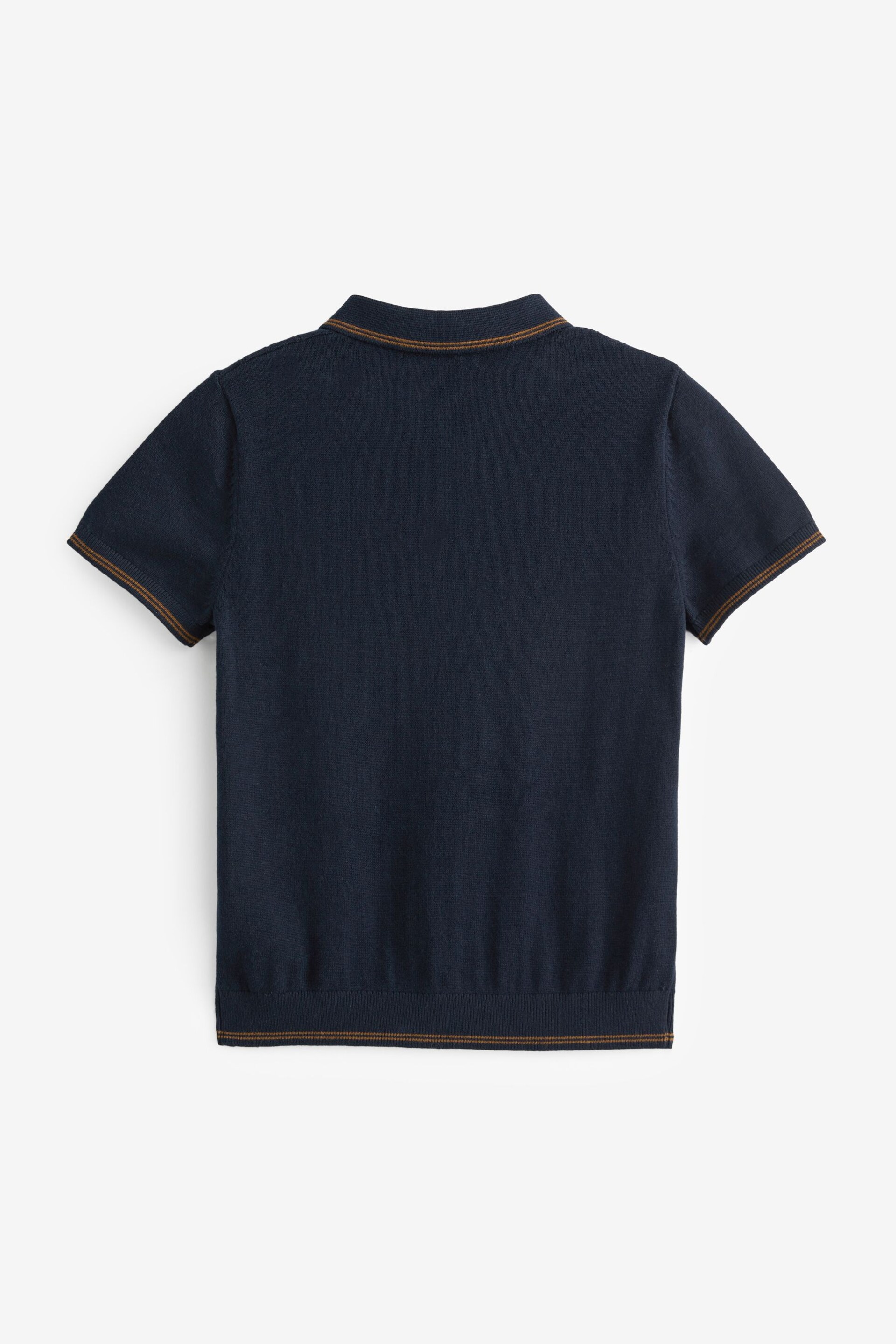 Navy Polo Short Sleeve Trophy Neck Jumper (3-16yrs) - Image 4 of 5