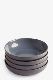 Slate Blue Logan Reactive Glaze Set of 4 Pasta Bowls - Image 2 of 4