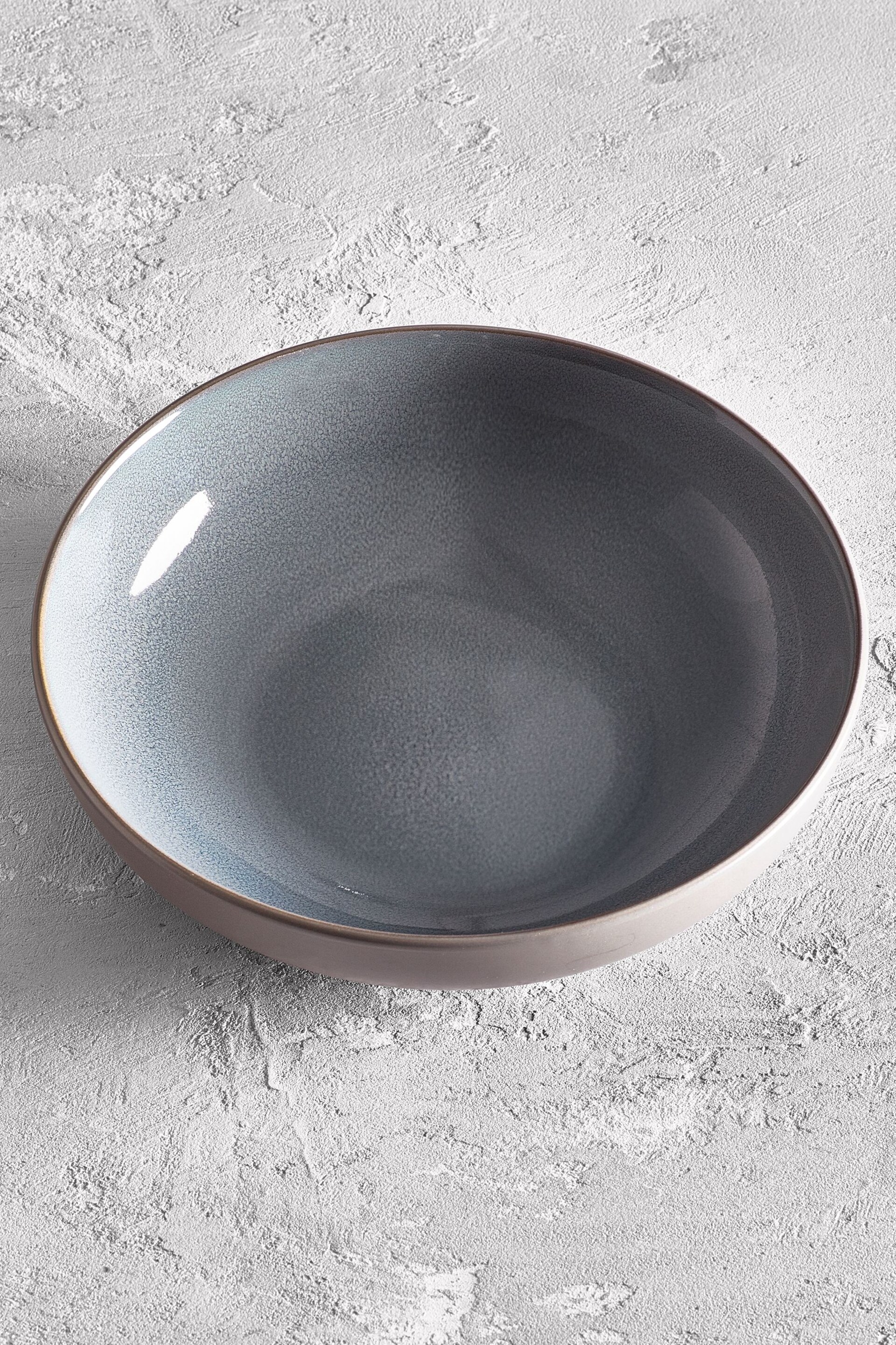 Slate Blue Logan Reactive Glaze Set of 4 Pasta Bowls - Image 3 of 4