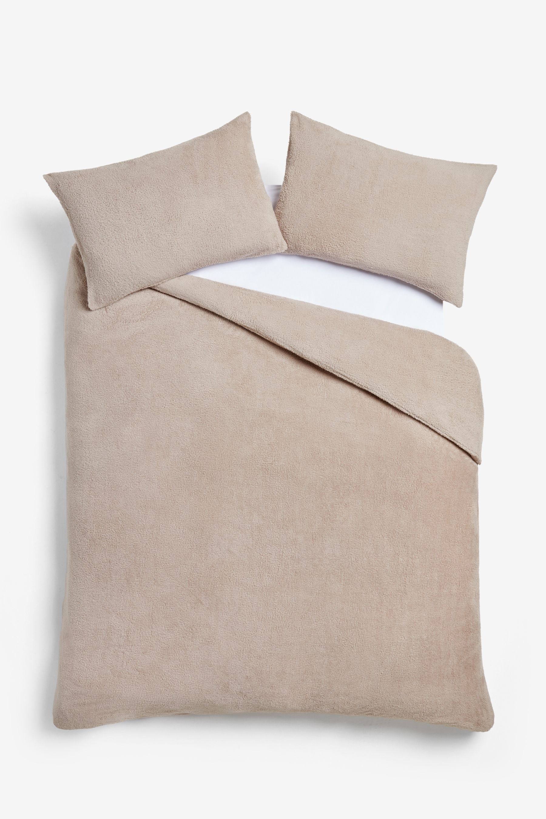 Buy Natural Soft Teddy Fleece Duvet Cover and Pillowcase Set from Next Luxembourg