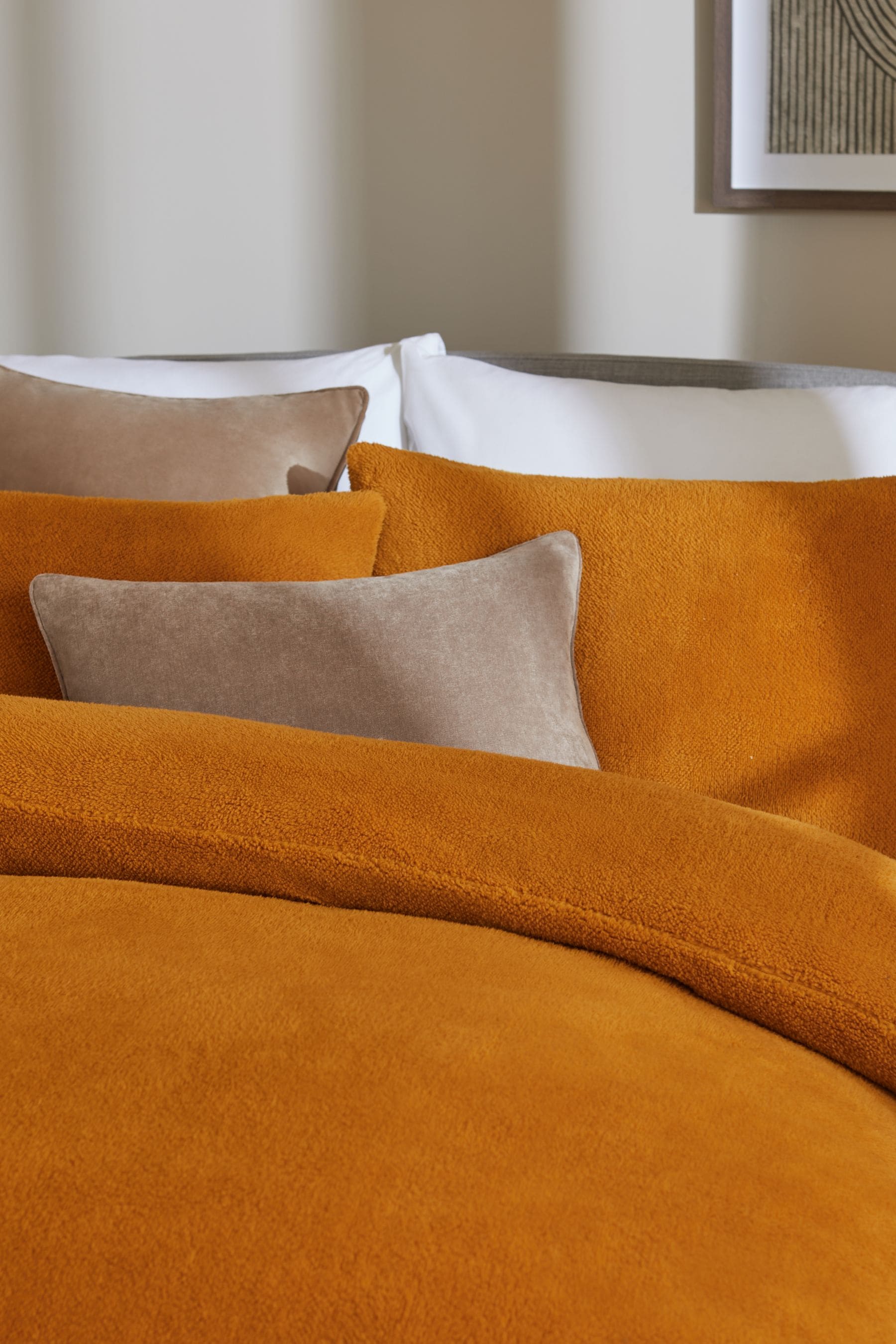 Buy Ochre Yellow Soft Teddy Fleece Duvet Cover and Pillowcase Set from Next Canada