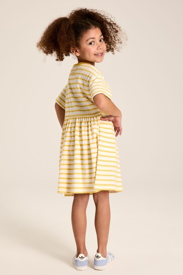 Joules Skye Yellow Stripe T-Shirt Dress