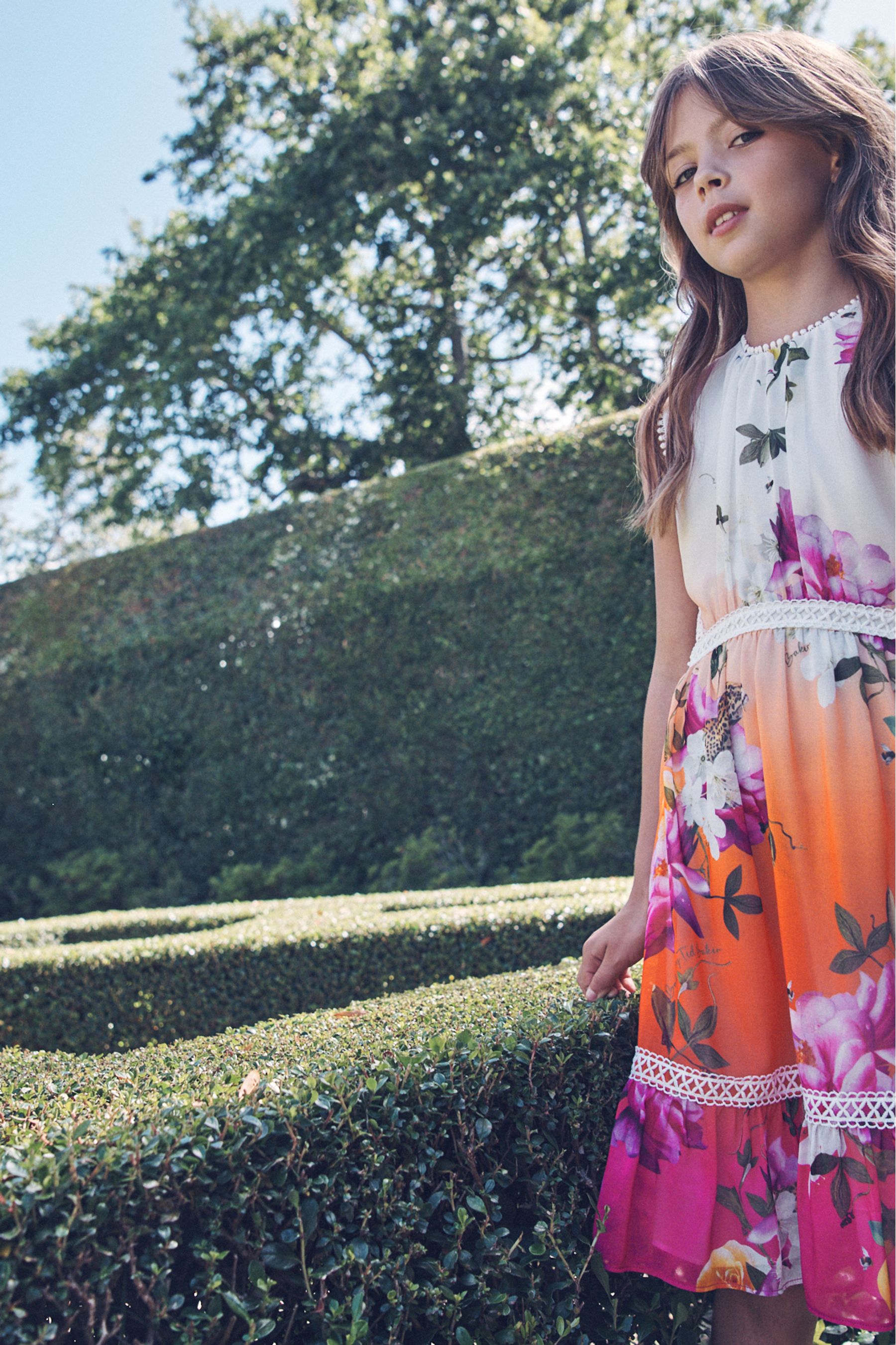 Buy Baker by Ted Baker Multi Cutout Ombre Chiffon Dress from Next Luxembourg