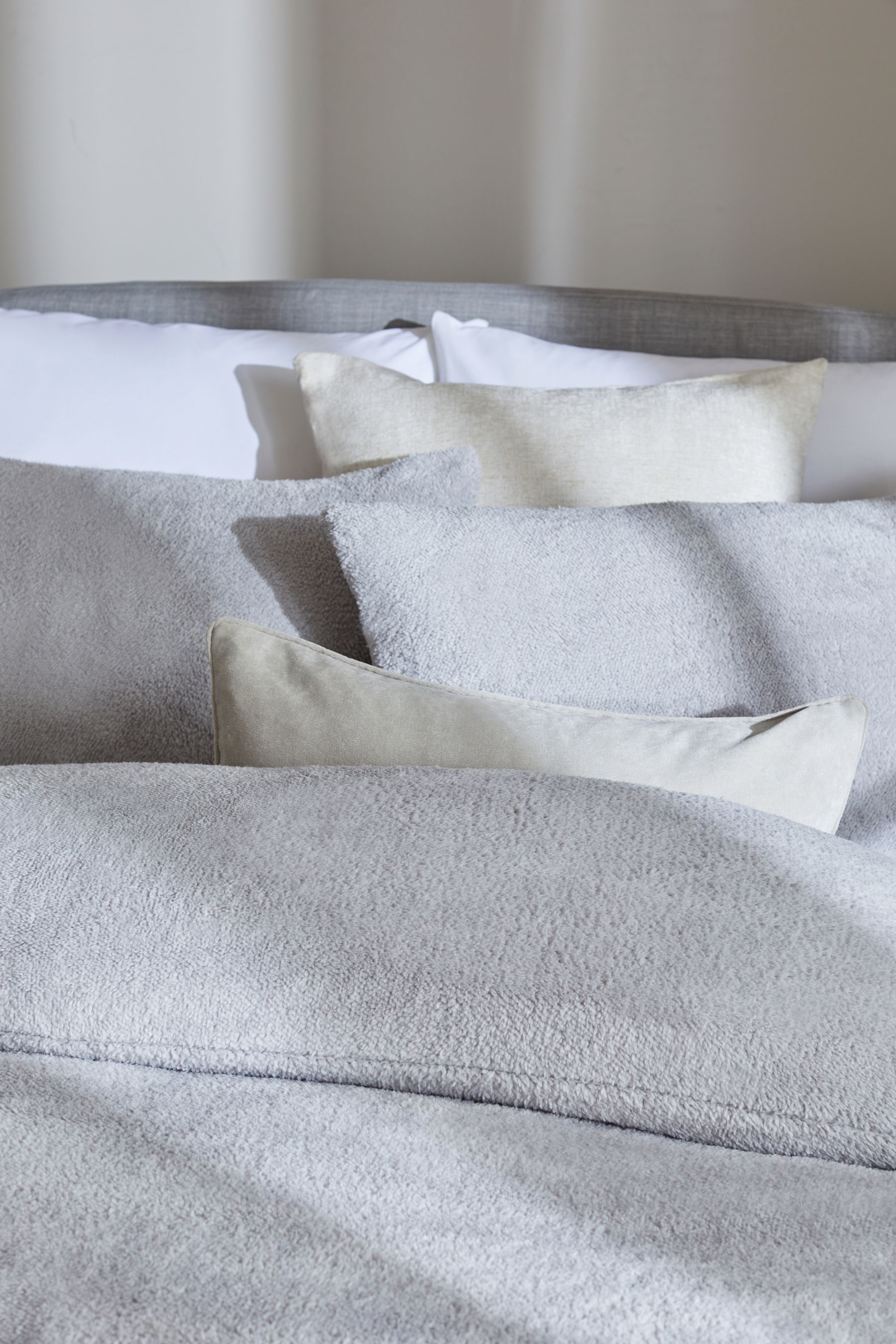 Buy Silver Soft Teddy Fleece Duvet Cover and Pillowcase Set from Next