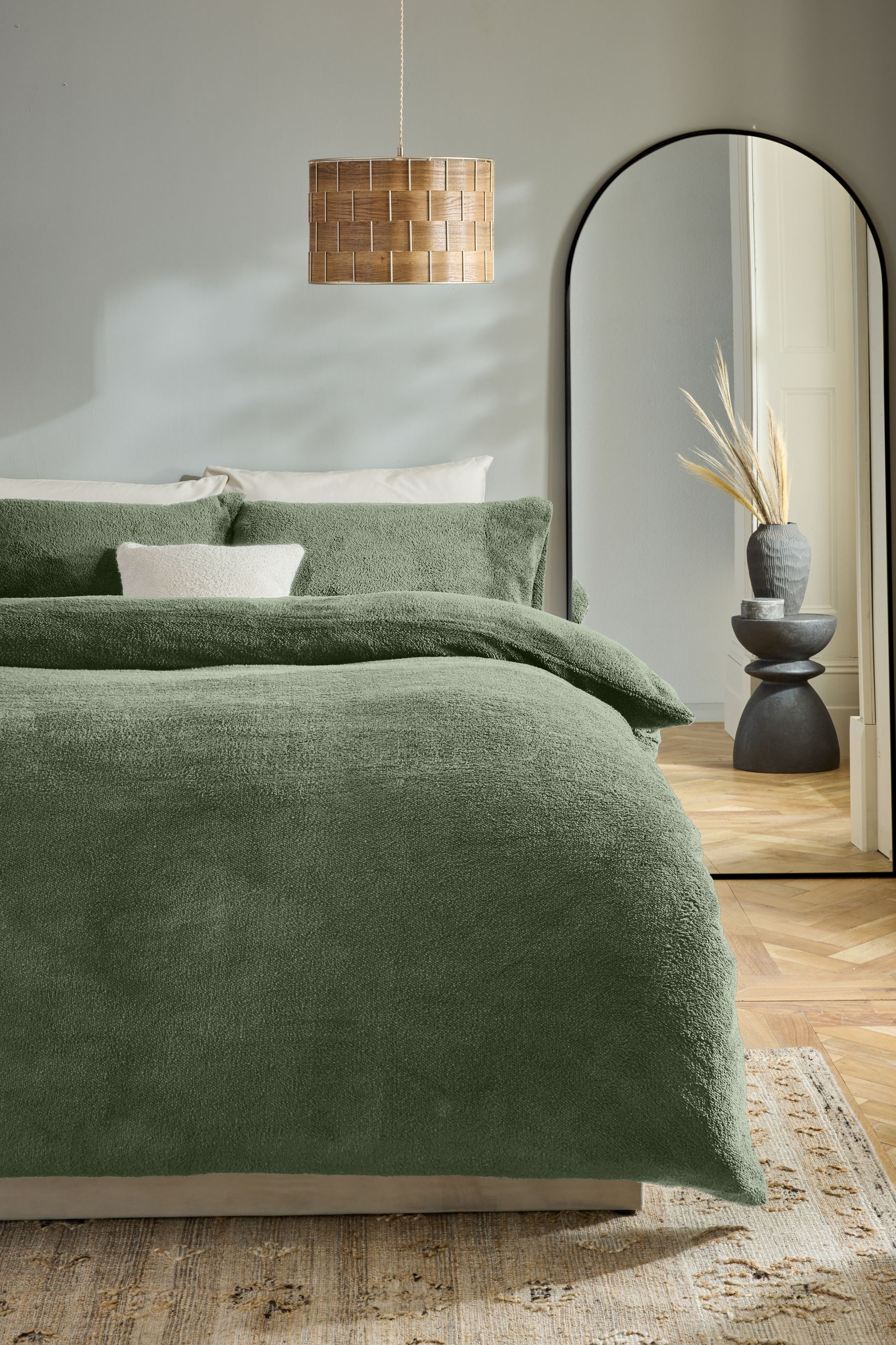 Buy Green Soft Teddy Fleece Duvet Cover and Pillowcase Set from Next Luxembourg