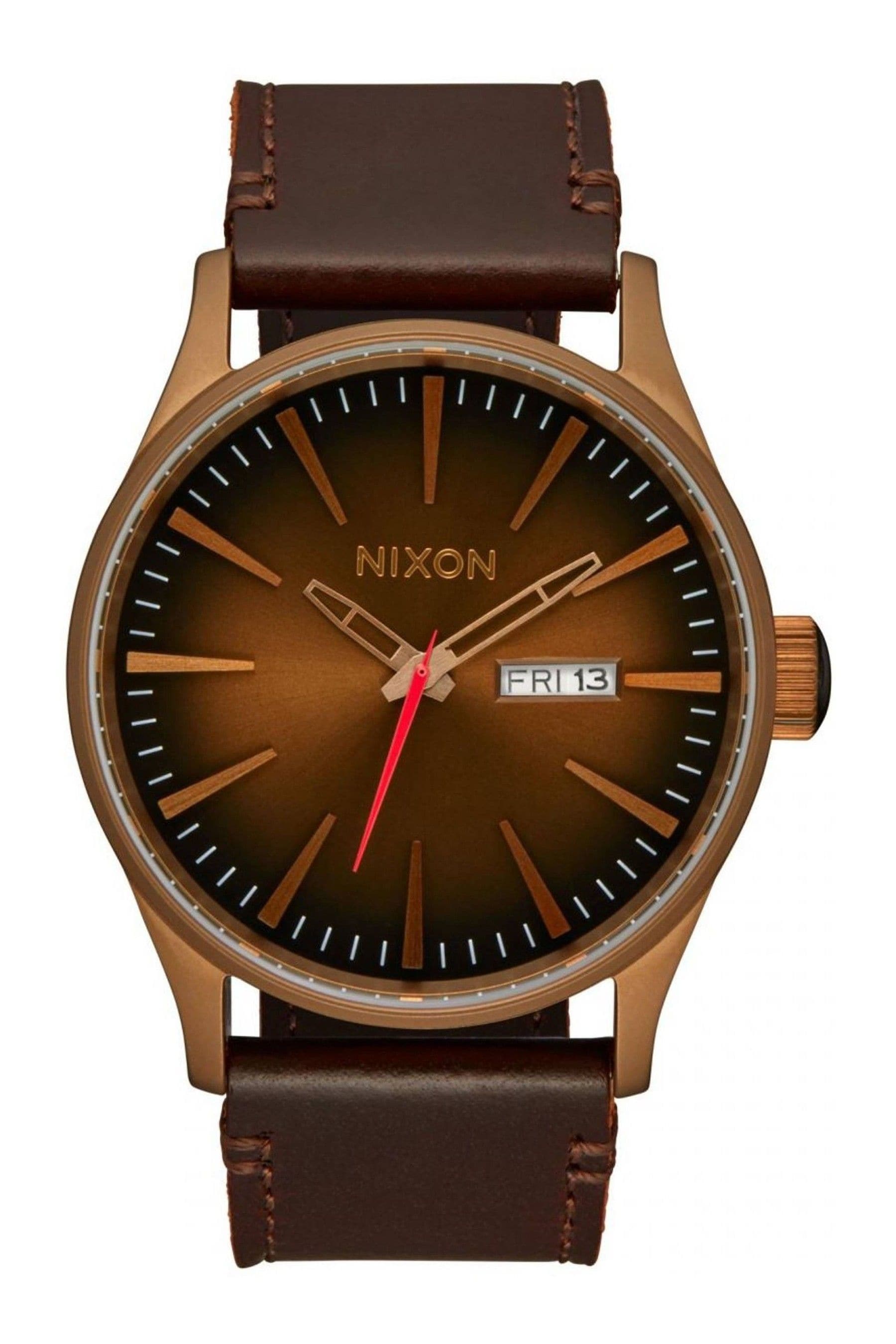 Buy Nixon Gents Sentry Leather Brown Watch from the Next UK online shop