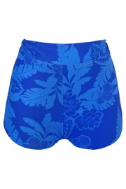 Pour Moi Blue Tropical Maui High Waist Shorts - Image 4 of 4