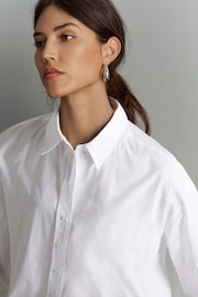White Oversized Cotton Shirt - Image 4 of 6