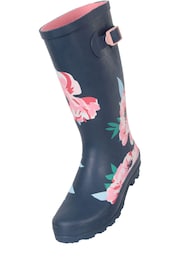 Mountain Warehouse Blue Womens Tall Buckle Printed Wellies - Image 4 of 6