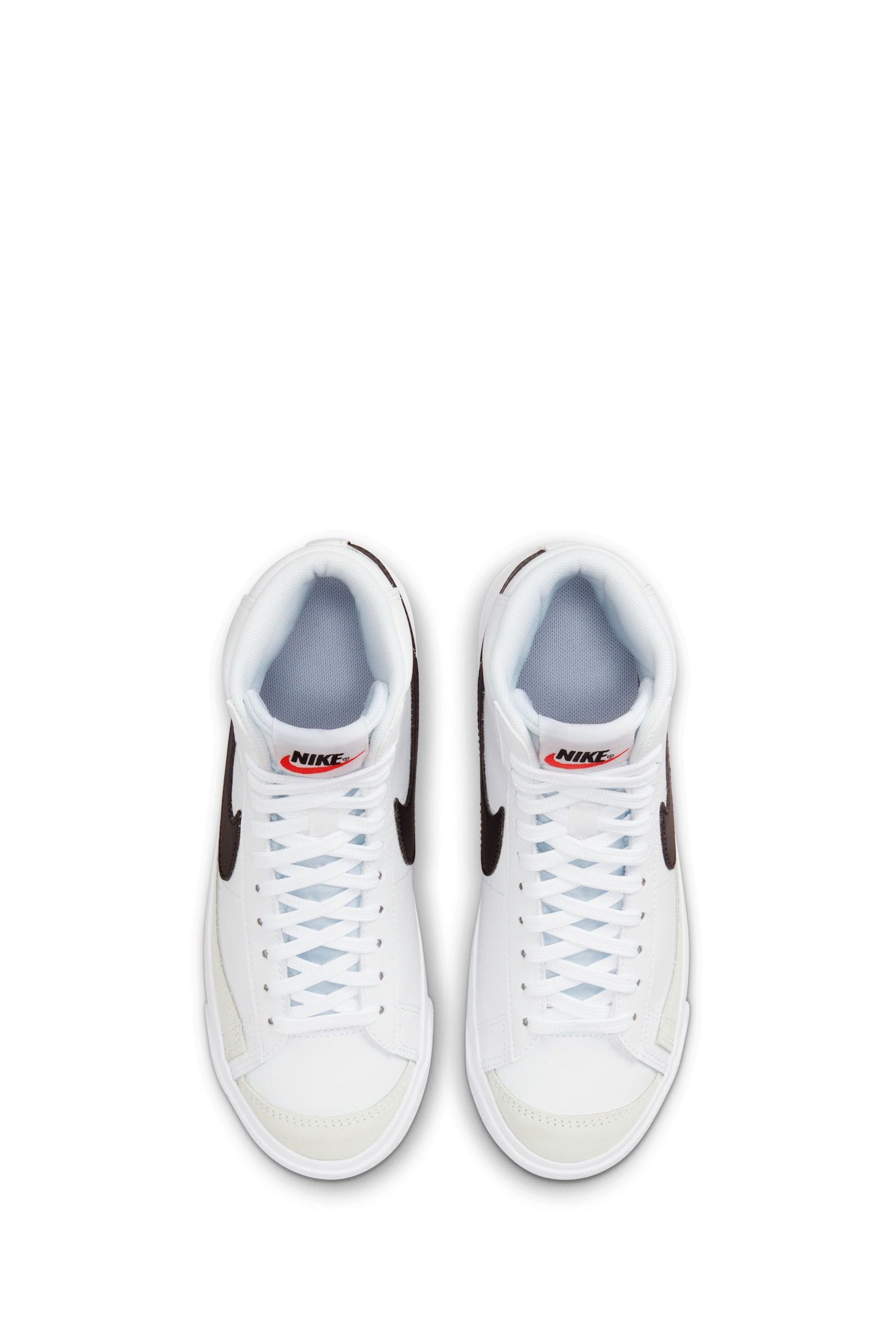 Buy Nike White Black Blazer 77 Mid Youth Trainers from Next Denmark