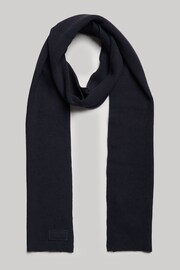 Superdry Blue Knitted Logo Scarf - Image 2 of 3