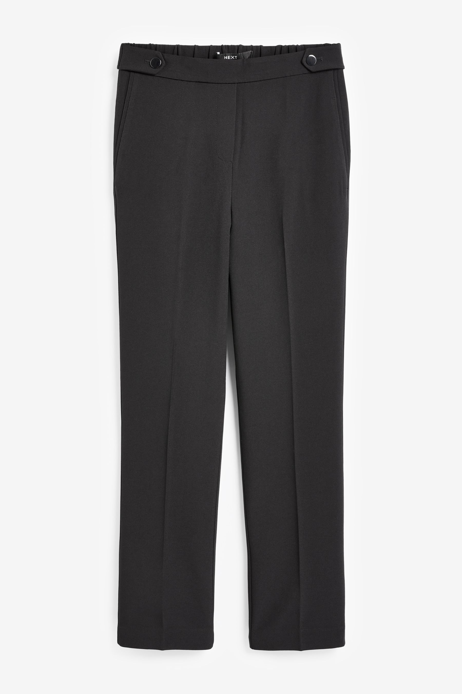 Buy Black Tailored Elastic Back Straight Leg Trousers from the Next UK online shop