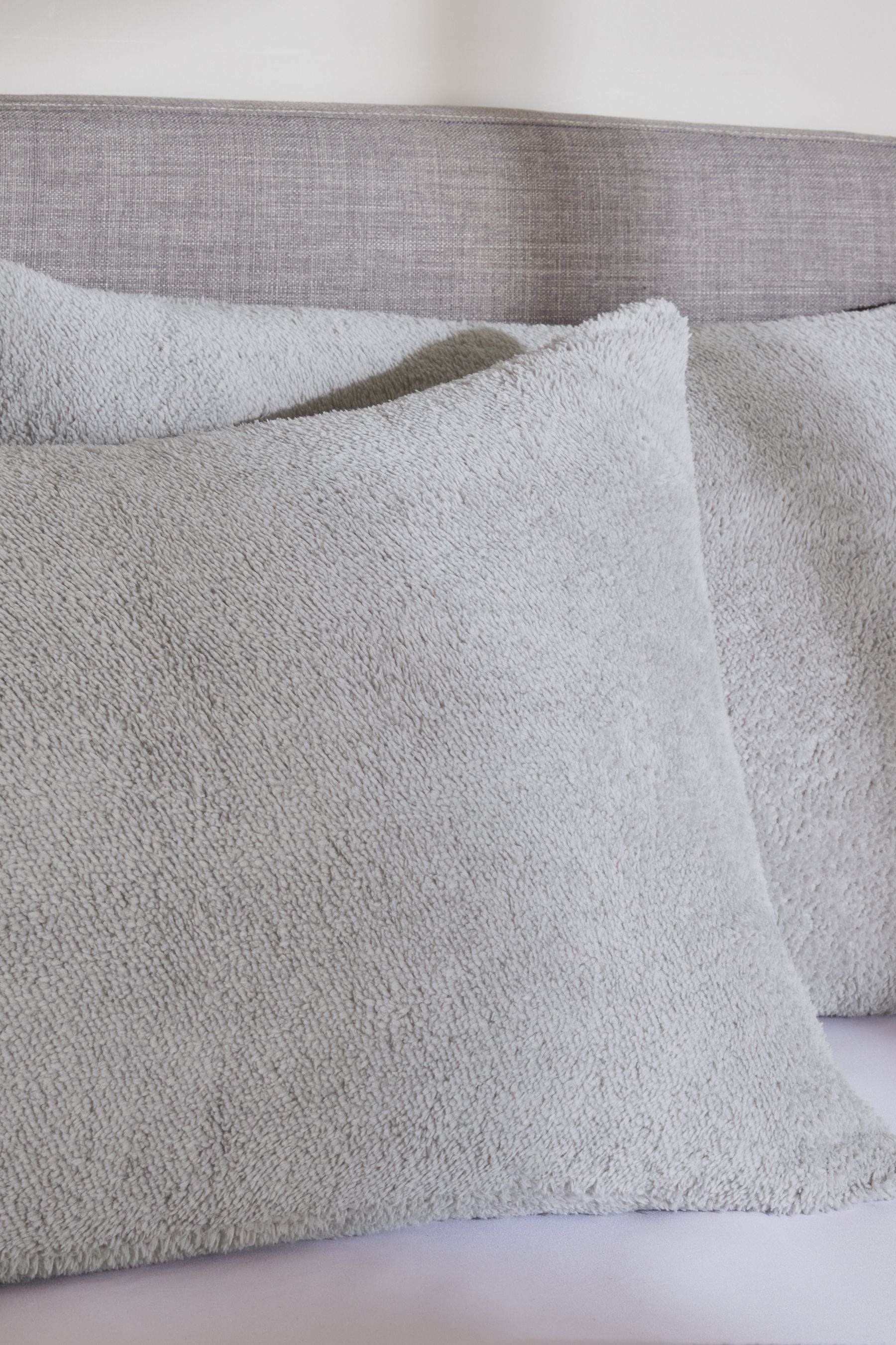 Buy Set of 2 Silver Soft Teddy Fleece Pillowcases from Next New Zealand