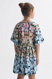 Reiss Multi Marnie Junior Floral Print Bell Sleeve Dress - Image 5 of 6