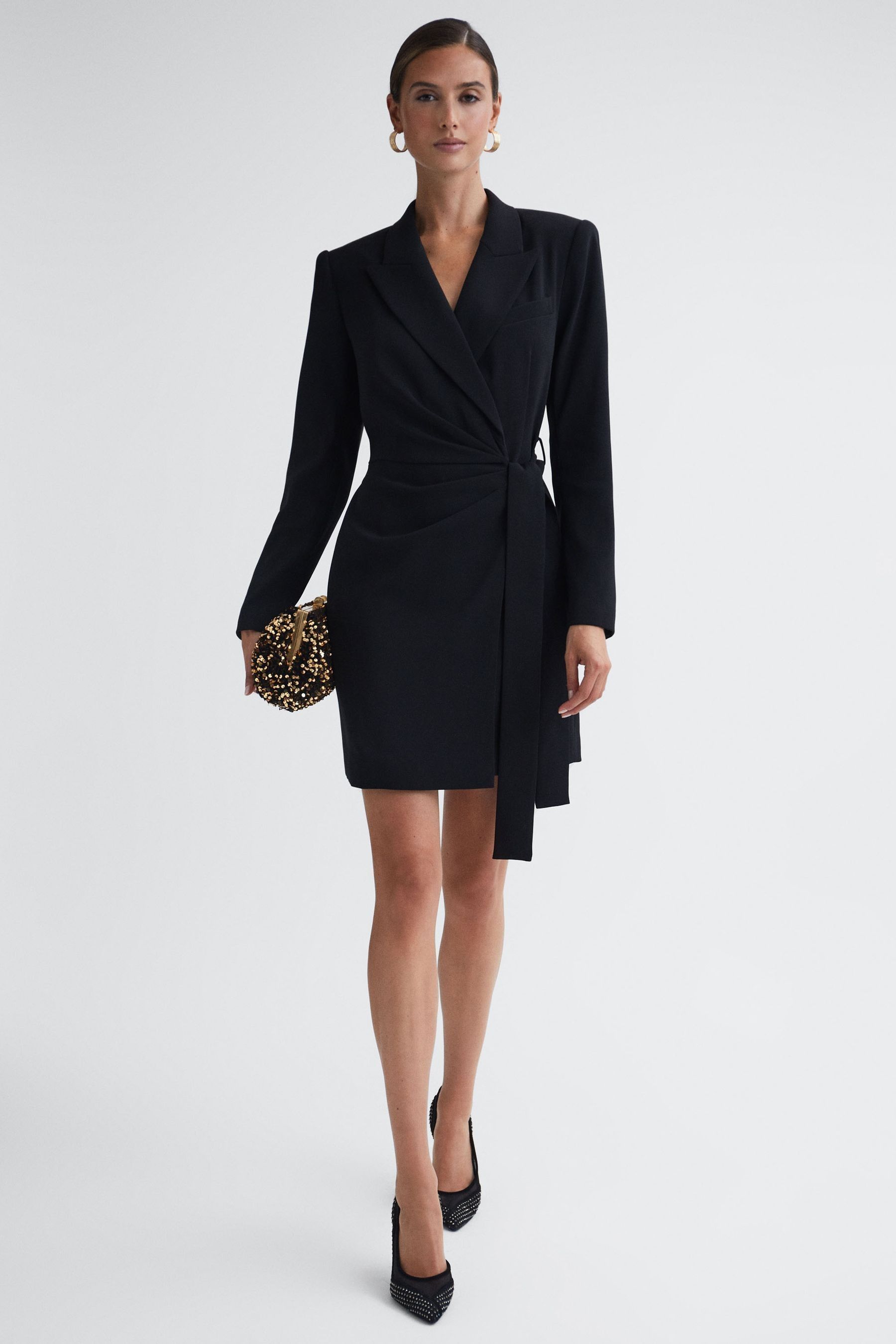 Buy Reiss Black Peyton Fitted Double Breasted Mini Dress from Next Luxembourg