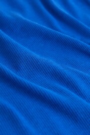 Cobalt Blue Scoop Neck Long Sleeve Ribbed Midaxi Dress - Image 6 of 6