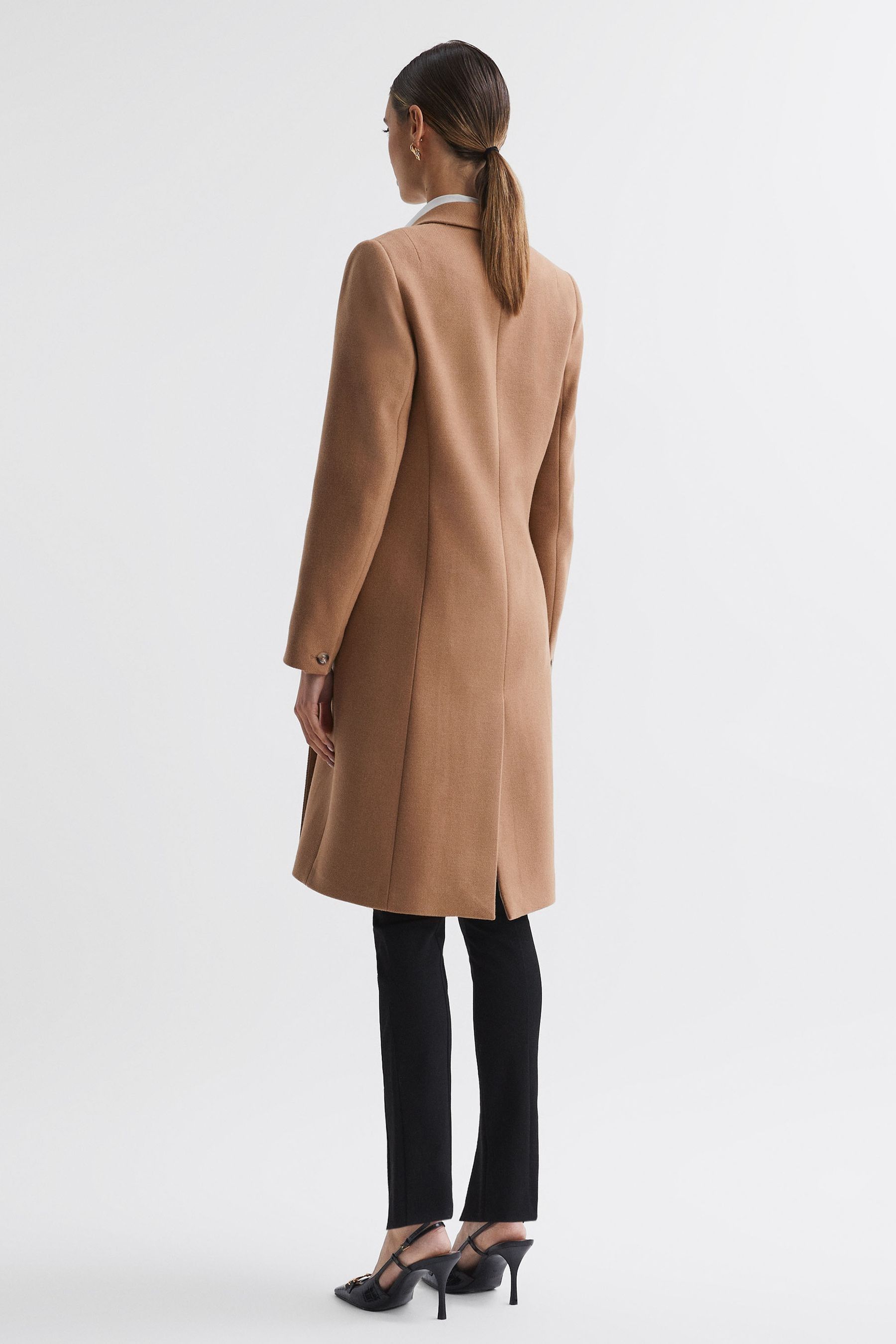 Buy Reiss Camel Arlow Wool Blend Double Breasted Coat from Next Luxembourg