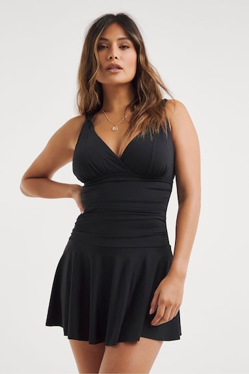 Simply Be Magisculpt Lose Up To An Inch Black Swimdress