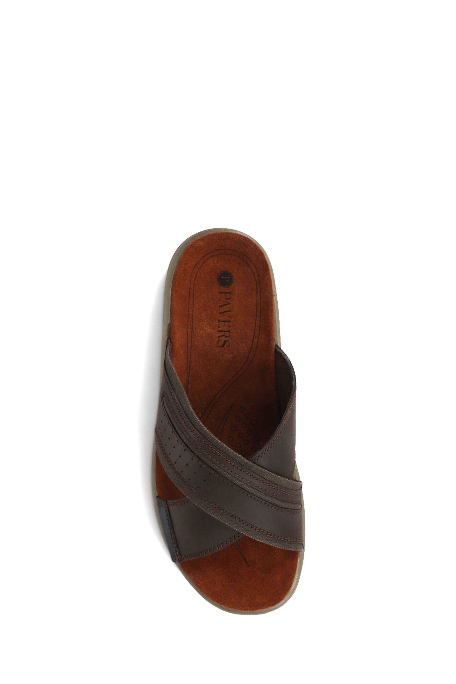 Pavers Brown Men s Leather Mule Sandals