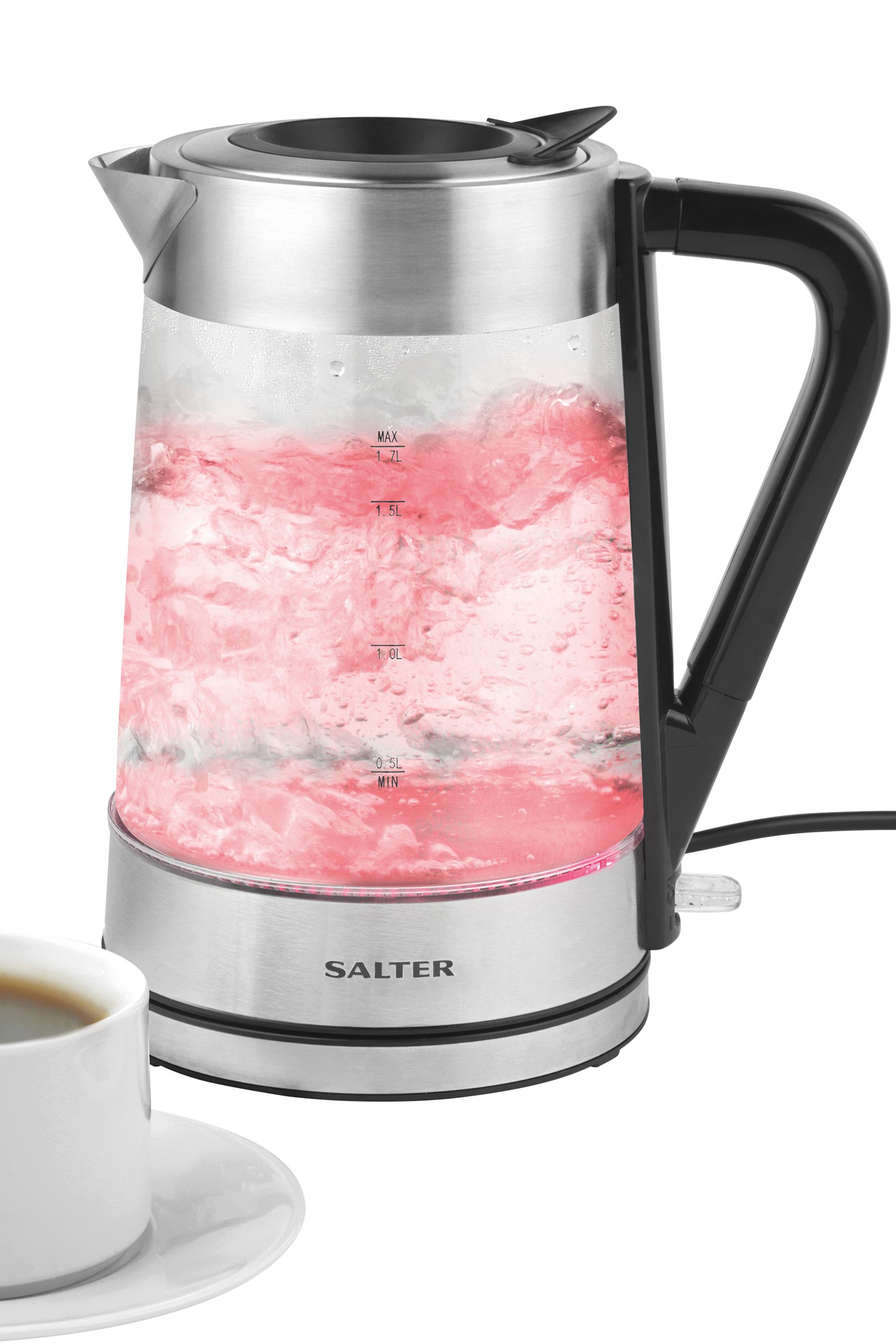Colour changing shop glass kettle