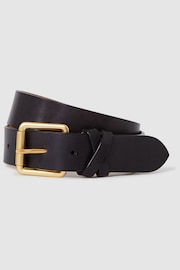 Reiss Black Annie Leather Buckle Belt - Image 1 of 4