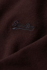 Superdry Burgundy Red Tipped Long Sleeve Polo Shirt - Image 6 of 7
