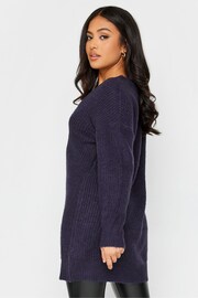 PixieGirl Petite Blue V-Neck Knitted Tunic Top - Image 2 of 4