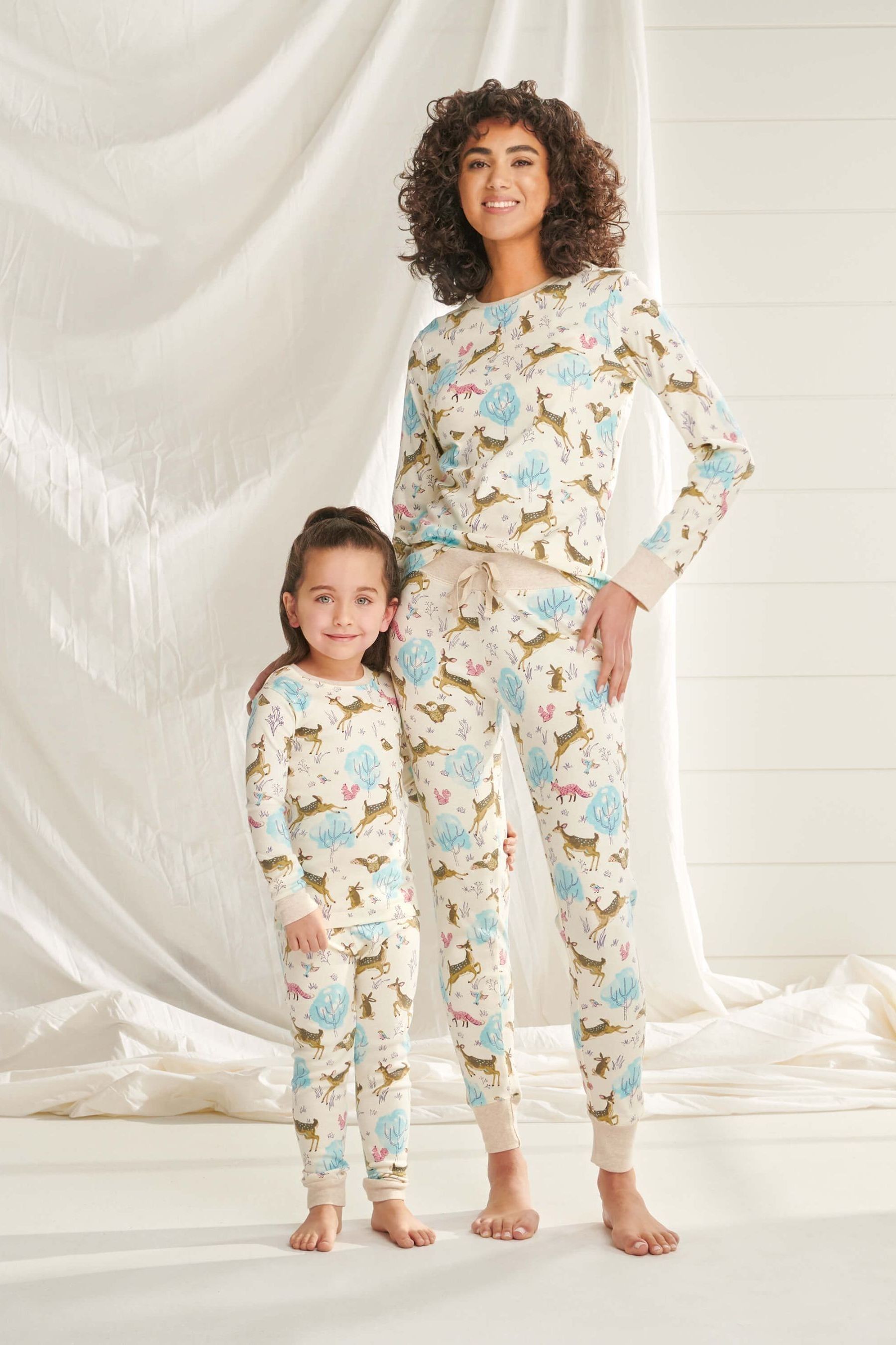 Buy Hatley Cream Serene Forest Organic Cotton Pajamas Set from Next Luxembourg