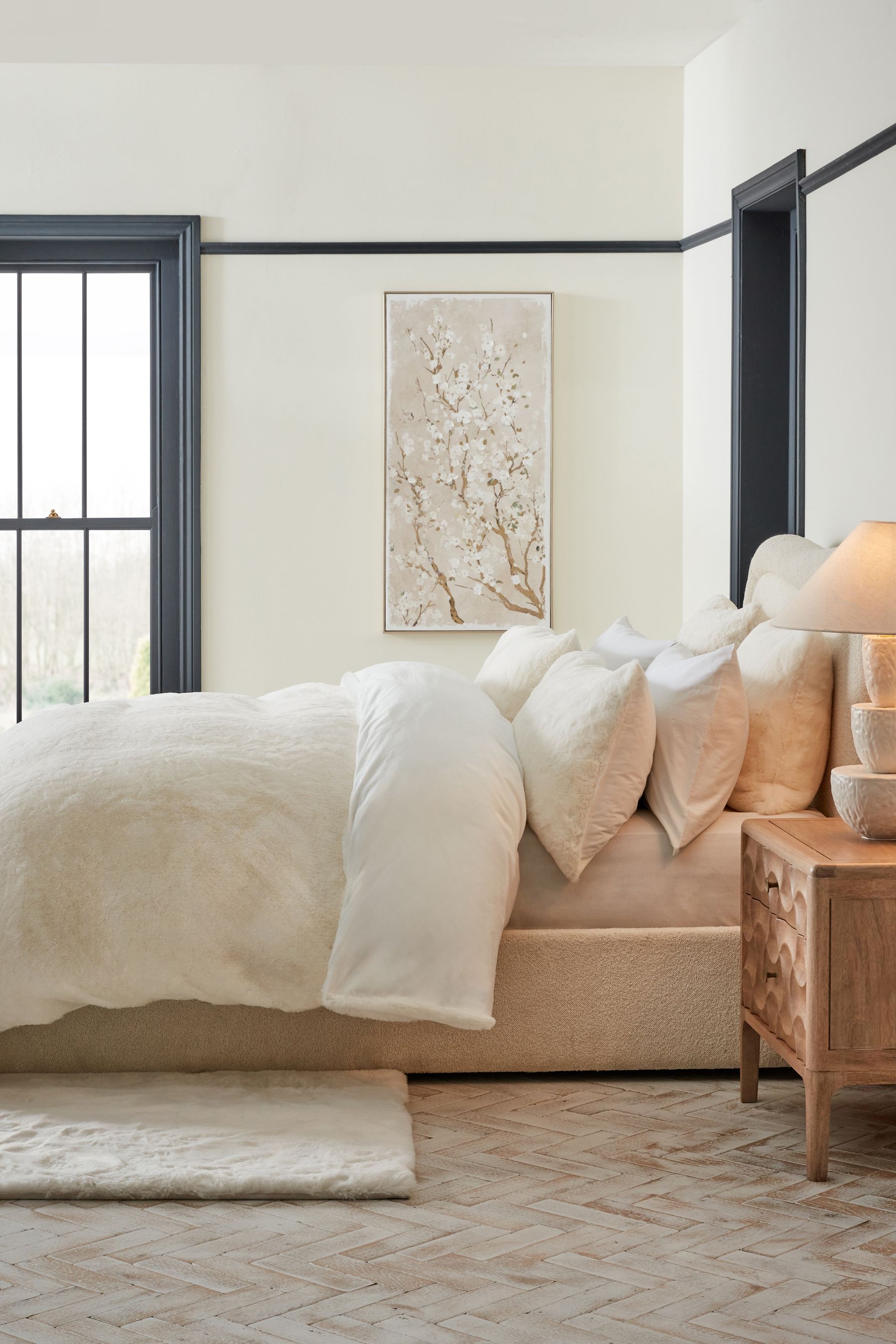 Buy Cream Plush Faux Fur Duvet Cover And Pillowcase Set from Next Luxembourg