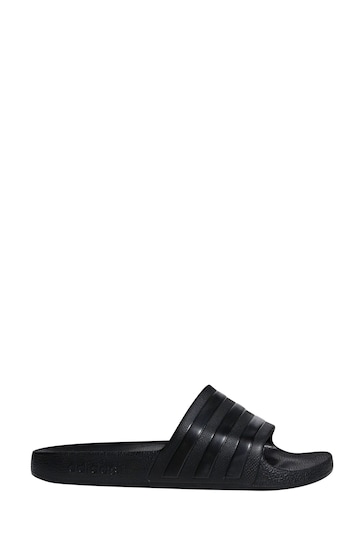 adidas Black Adilette Aqua Slides