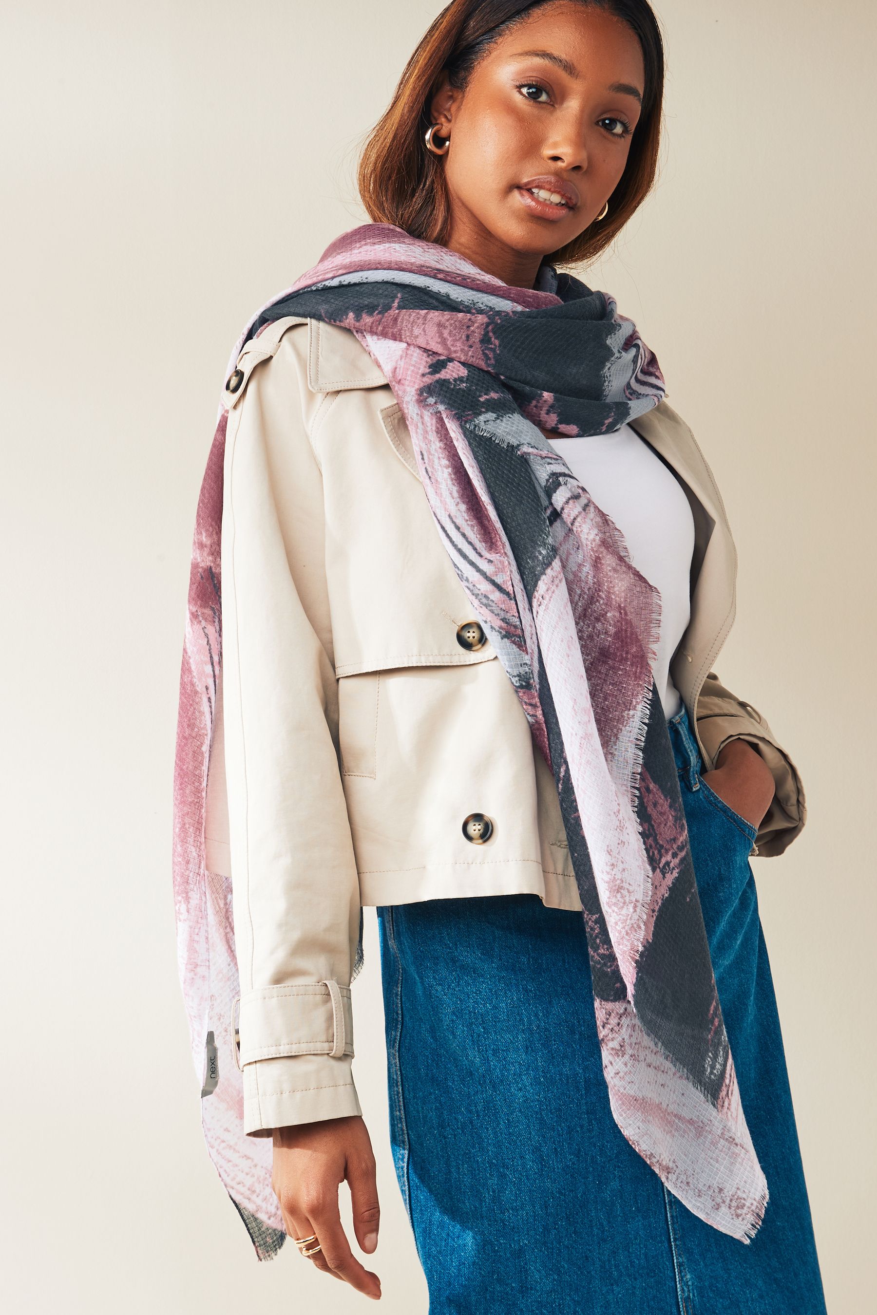 Pink Sparkle Swirl Lightweight Scarf