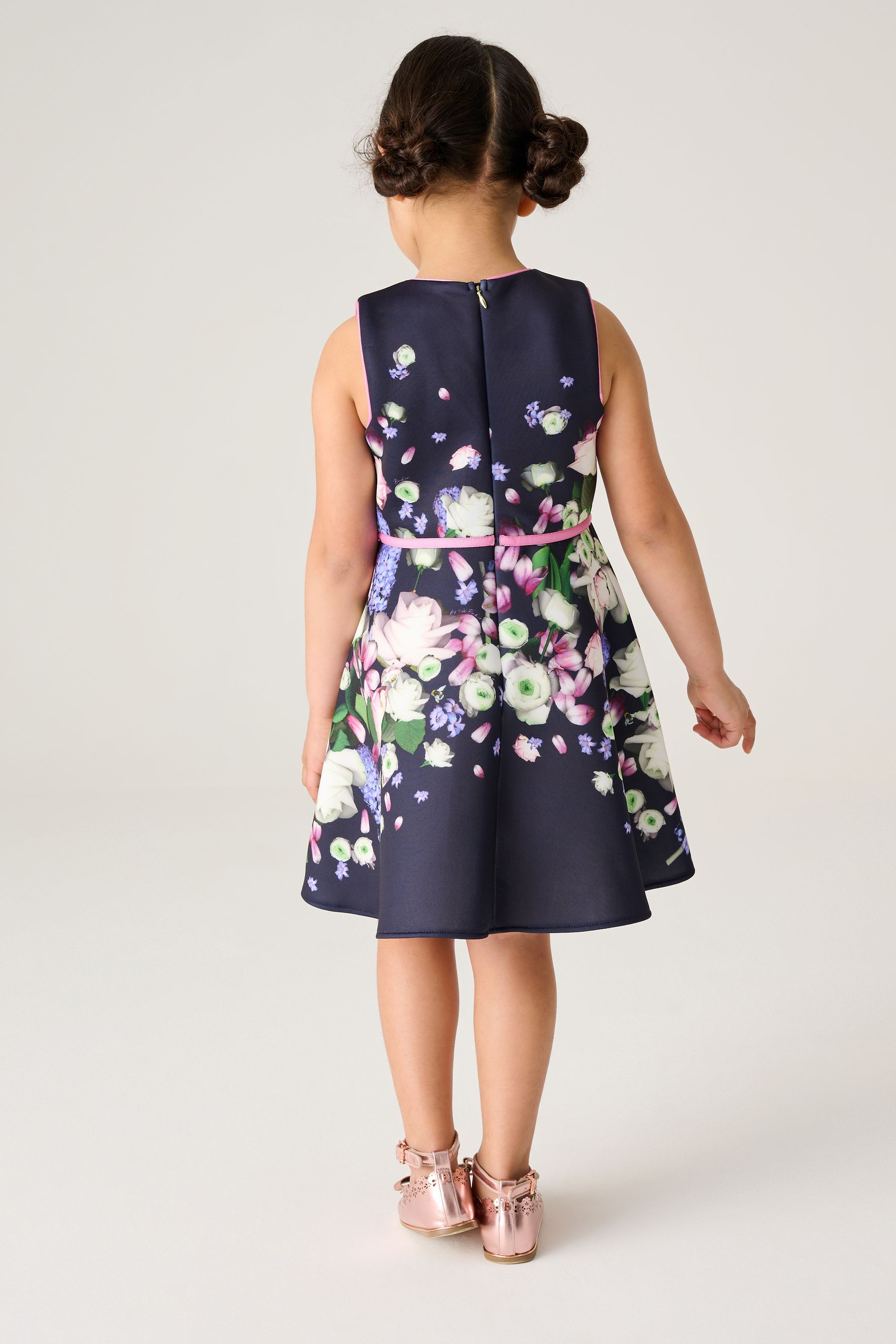 Ted baker navy dress with flowers deals