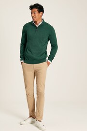 Joules Hillside Green Knitted Quarter Zip Jumper - Image 1 of 5