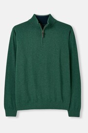Joules Hillside Green Knitted Quarter Zip Jumper - Image 5 of 5