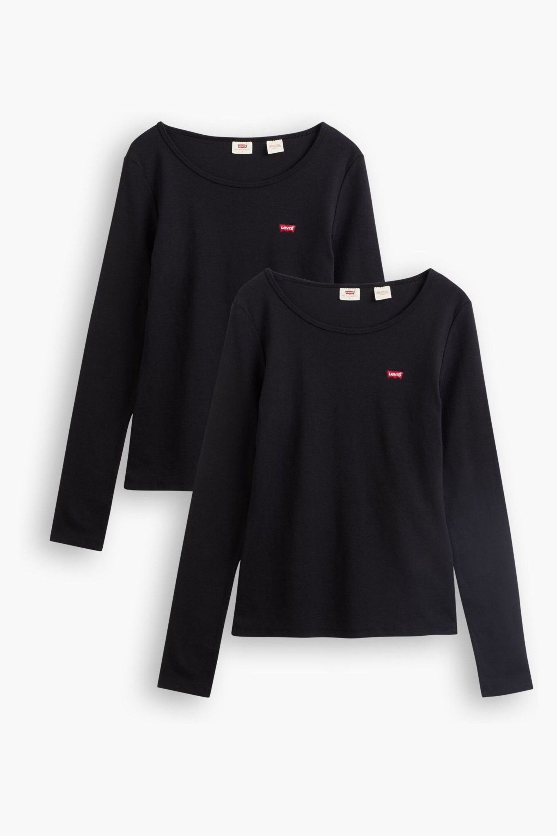 Levi's® Black Long Sleeve T-Shirts 2 Pack - Image 4 of 5