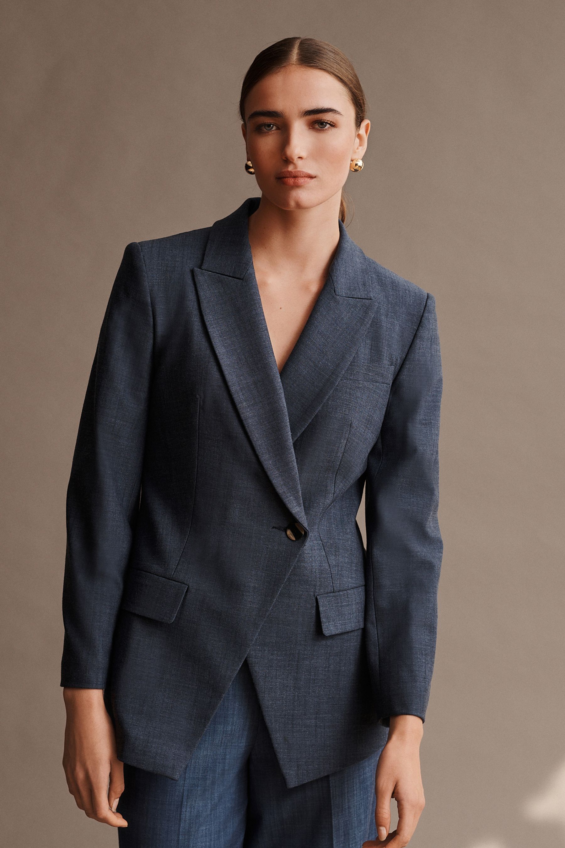 Denim look blazer deals
