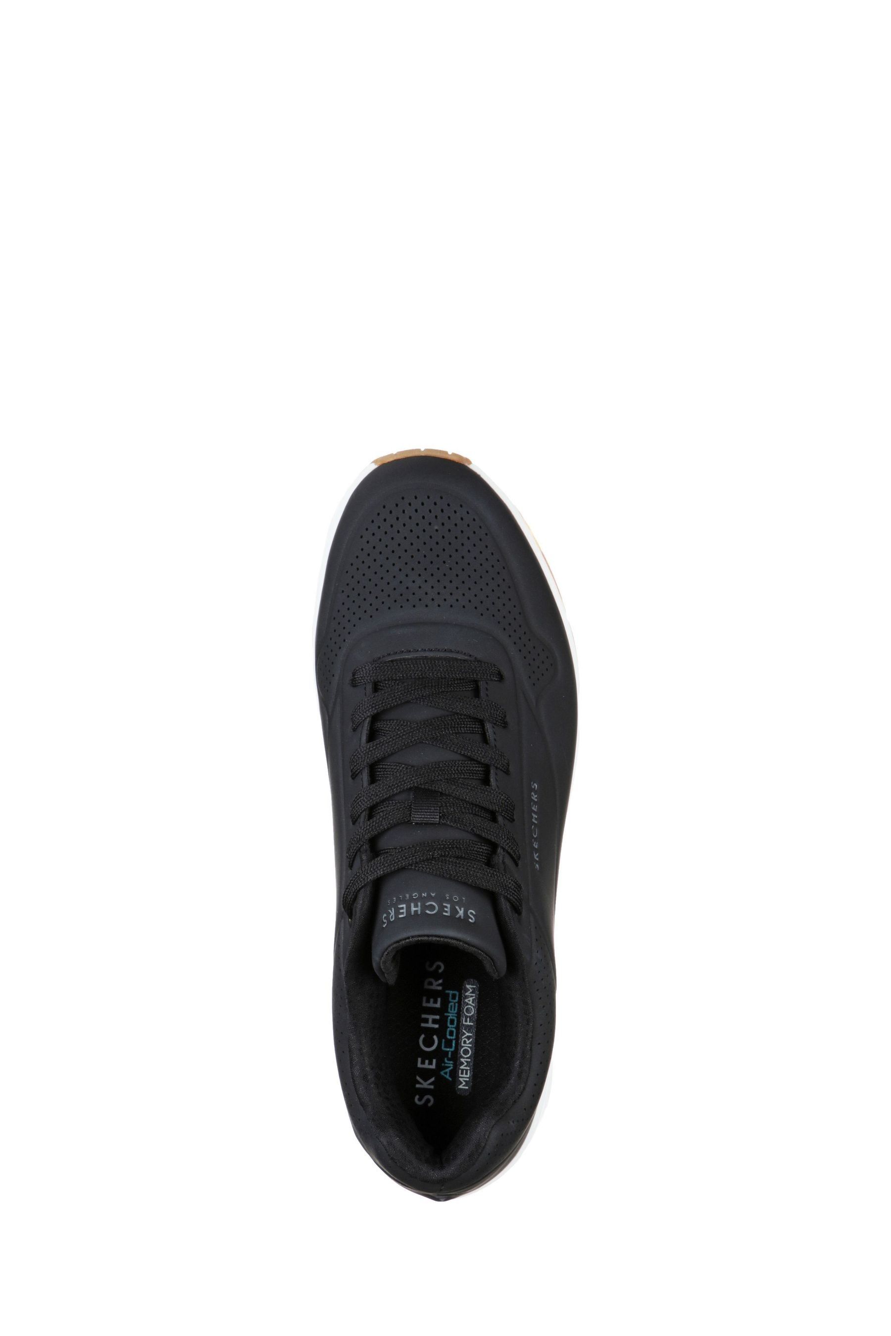 Buy Skechers Black White Standard Fit Mens Uno Stand On Air Lace Up Sports Trainers from the Next UK online shop
