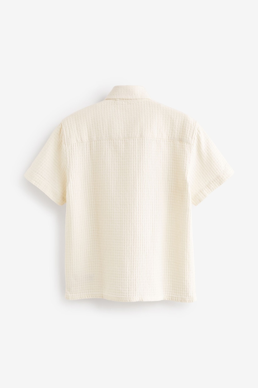 Ecru White Short Sleeve Textured Shirt (3-16yrs) - Image 2 of 3