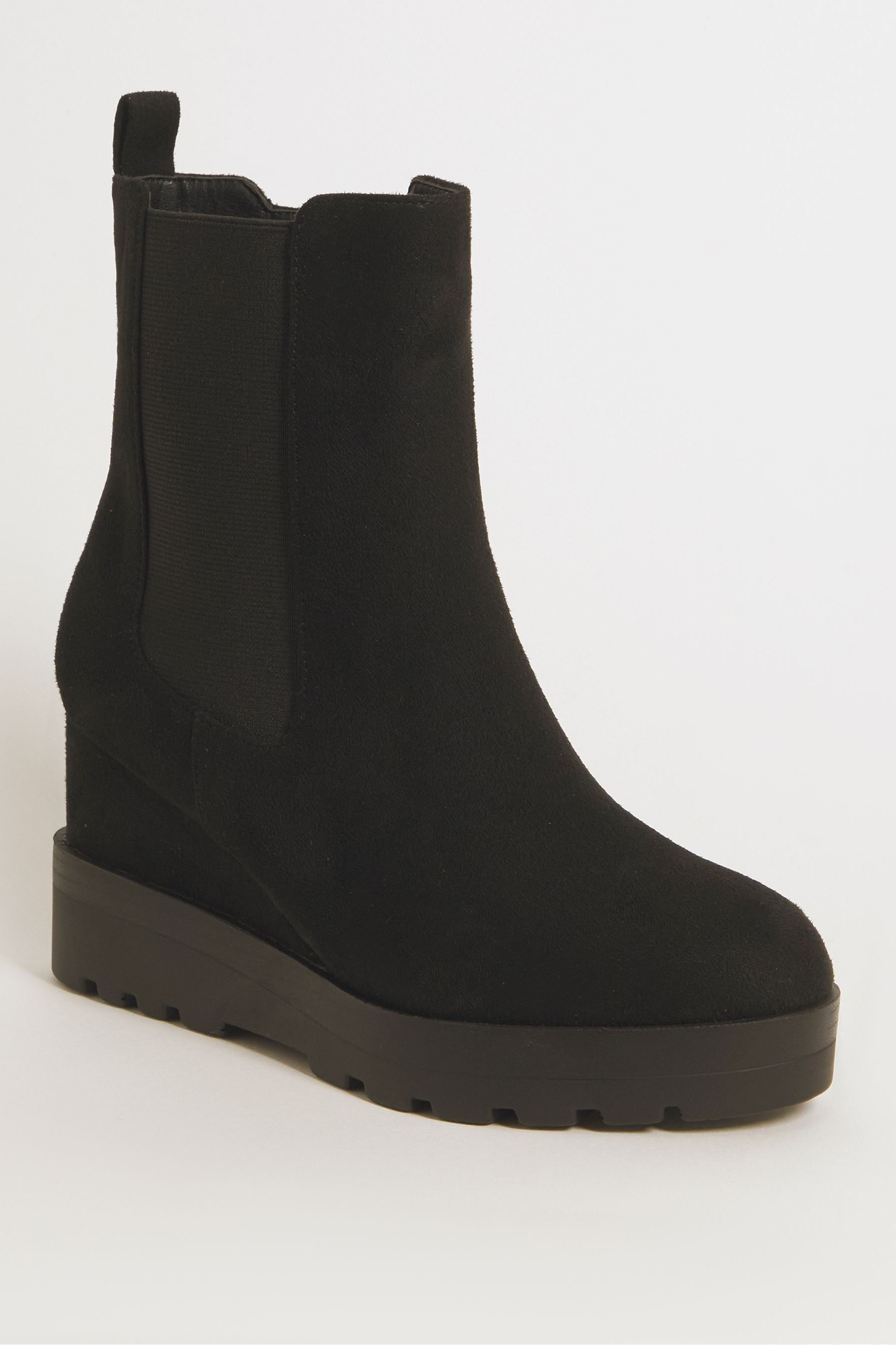 Buy Simply Be Black Chelsea Wedge Ankle Boots In Extra Wide Fit