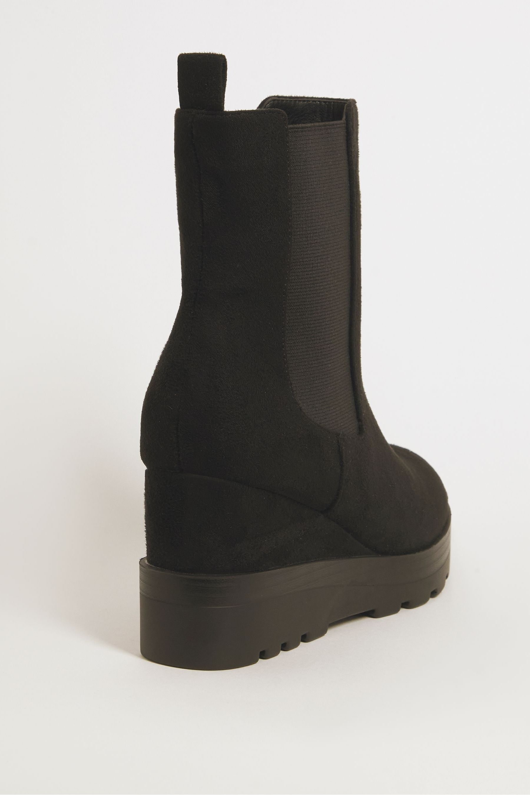 Buy Simply Be Black Chelsea Wedge Ankle Boots In Extra Wide Fit